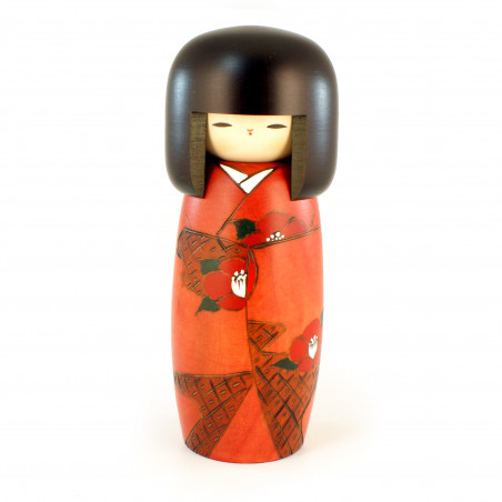 Muñeca kokeshi japonesa con patrón de principios de primavera, SOSHUN