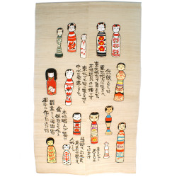 Japanese curtain NOREN 100% linen handpainted