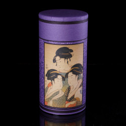 Japanese tea box blue washi paper Ukiyo-e BT2020U4