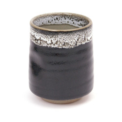 Japanese black teacup ceramic 39716