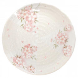 medium-sized round plate sakura flower patterns white SAKURA