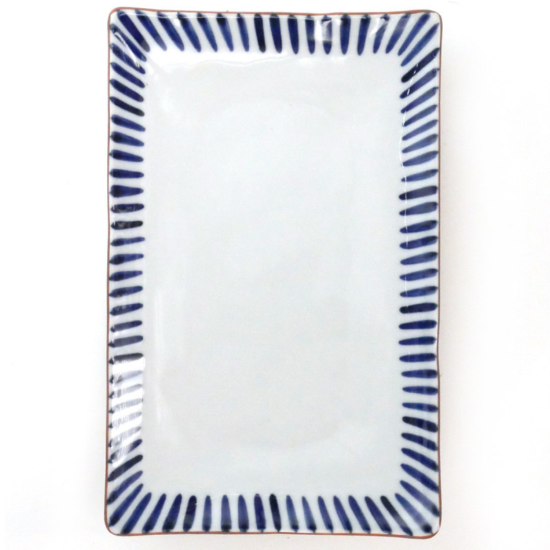 medium-sized rectangular plate with curved corners white TOKUSA