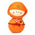 bambola giapponese, fatta di carta - okiagari, NINJYA, ninja arancione