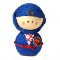 bambola giapponese, fatta di carta - okiagari, NINJYA, ninja blu