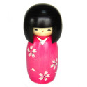 muñeca de madera japonesa - kokeshi, SAKURA, rosa