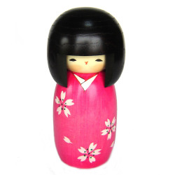 bambola di legno giapponese - kokeshi, SAKURA, rosa