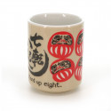 tasse Daruma japonaise à thé avec dessins et proverbe NANAKOROBI