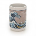 teacup with pictures wave white NAMIURA