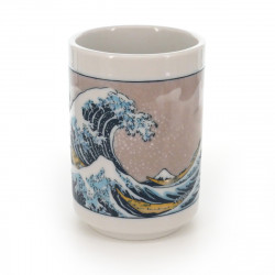tasse traditionnelle japonaise à thé avec dessins vague NAMIURA
