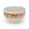 bol japonais à soupe en céramique blanc orangé - shirakaba