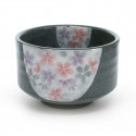 bol à thé traditionnel japonais avec motifs fleurs de sakura MONKURO